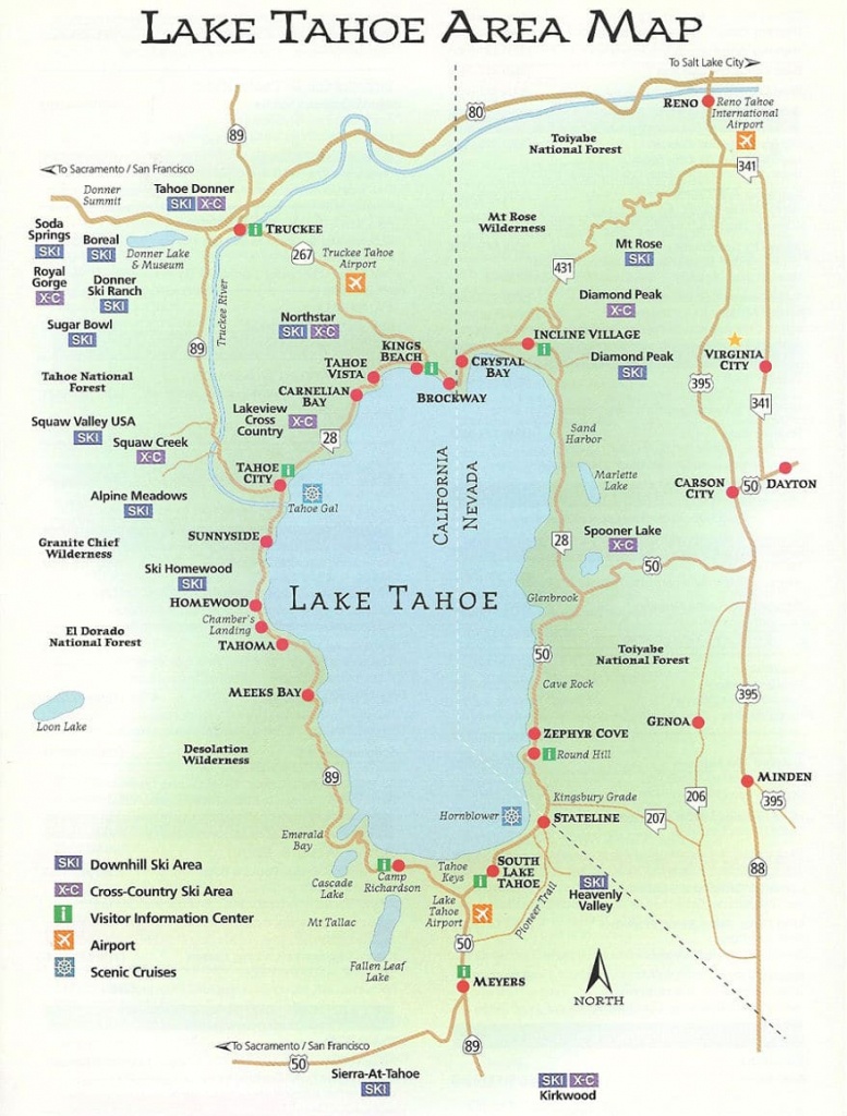 Lake Tahoe Info - Tahoe Mountain Properties - Map Of Lake Tahoe Area California