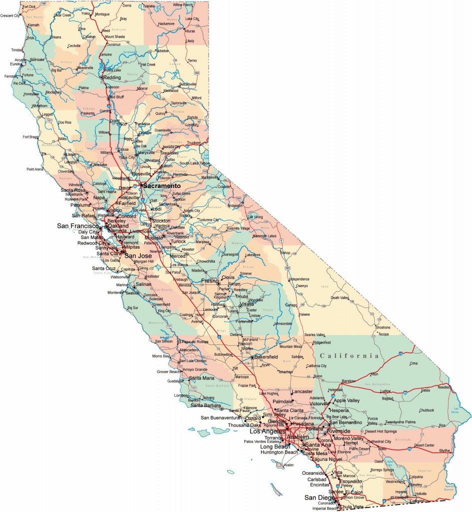 Large California Maps For Free Download And Print | High-Resolution - California Map And Cities