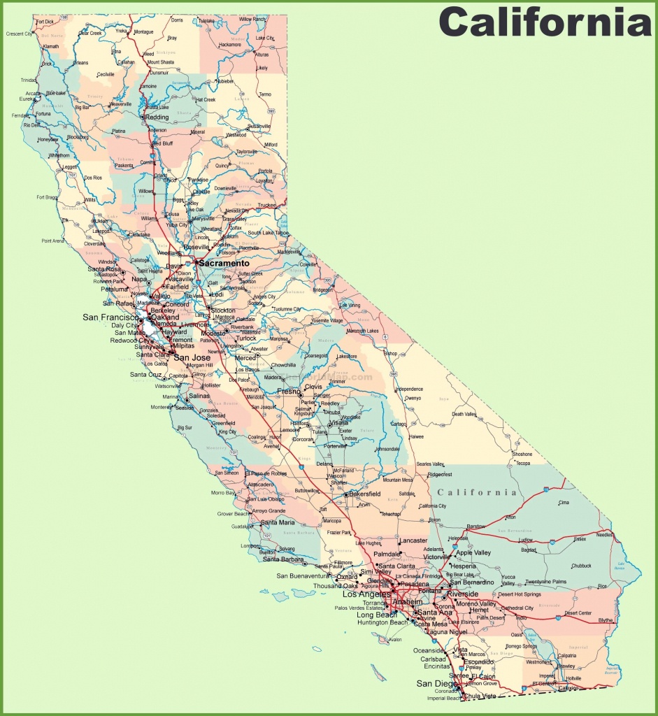Large California Maps For Free Download And Print | High-Resolution - California State Map Printable