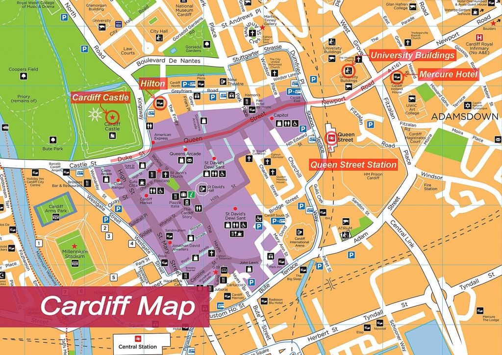 Large Cardiff Maps For Free Download And Print | High-Resolution And - Printable Map Of Cardiff