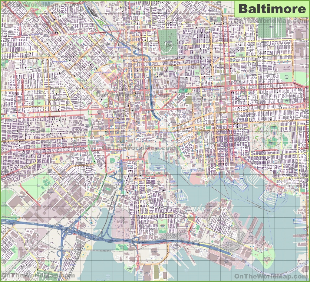 Large Detailed Map Of Baltimore - Printable Map Of Baltimore