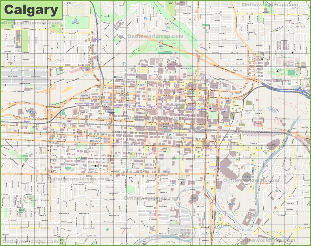 Large Detailed Map Of Calgary - Printable Map Of Calgary