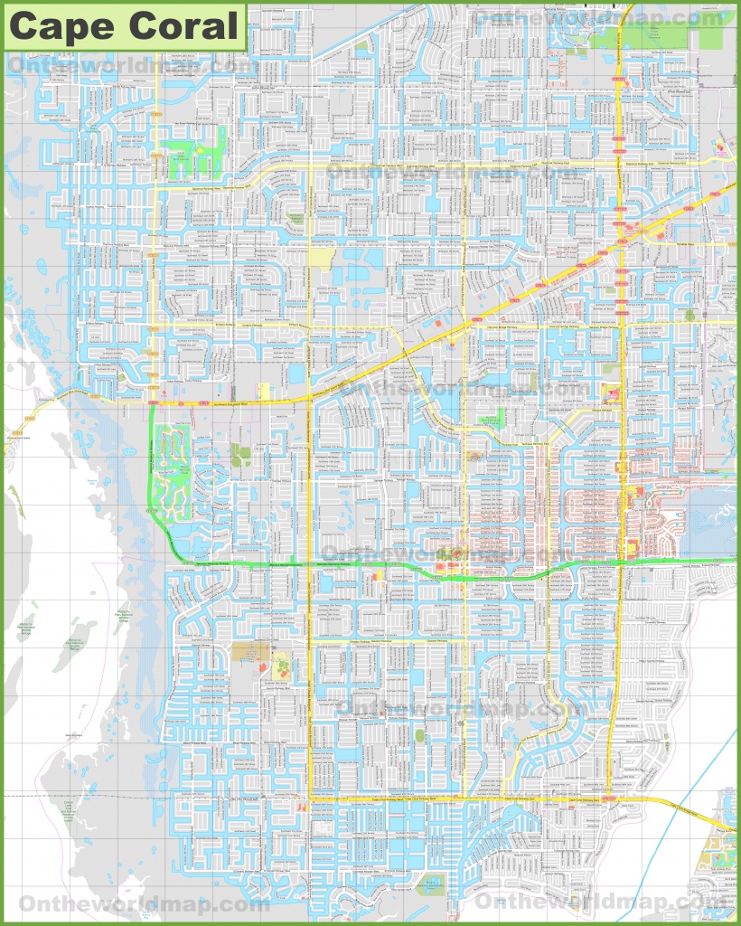 Large Detailed Map Of Cape Coral - Google Maps Cape Coral Florida