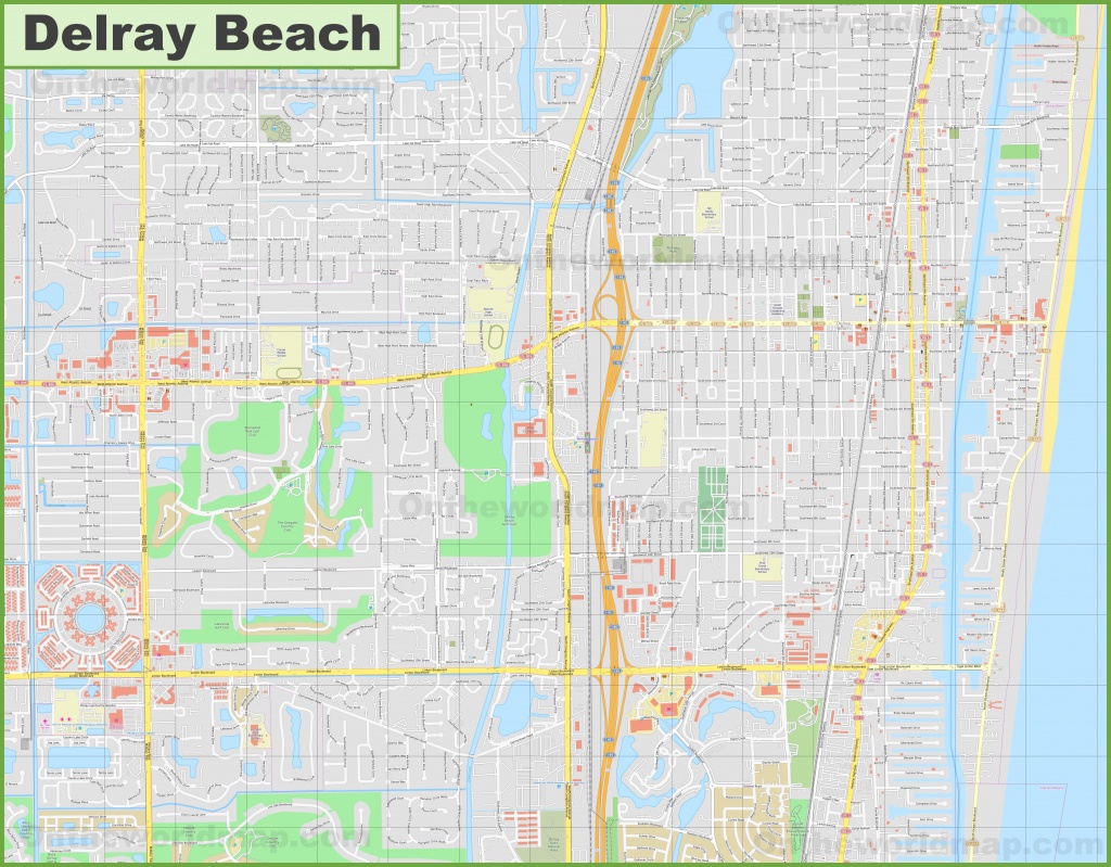 Large Detailed Map Of Delray Beach - Del Ray Florida Map