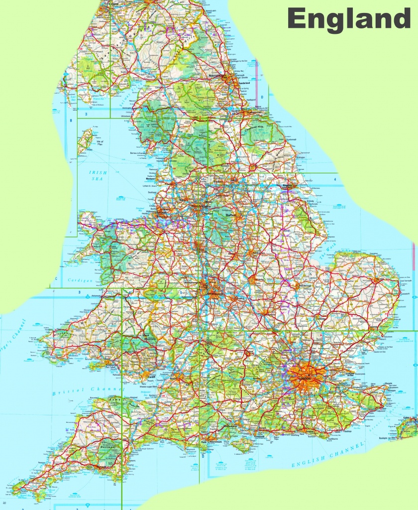 Large Detailed Map Of England - Printable Road Maps Uk