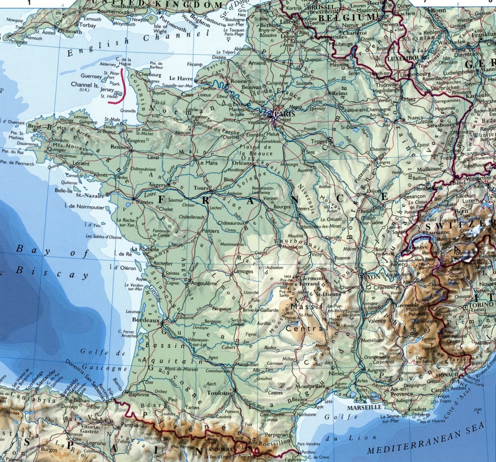 Large Detailed Map Of France With Cities - Printable Road Map Of France