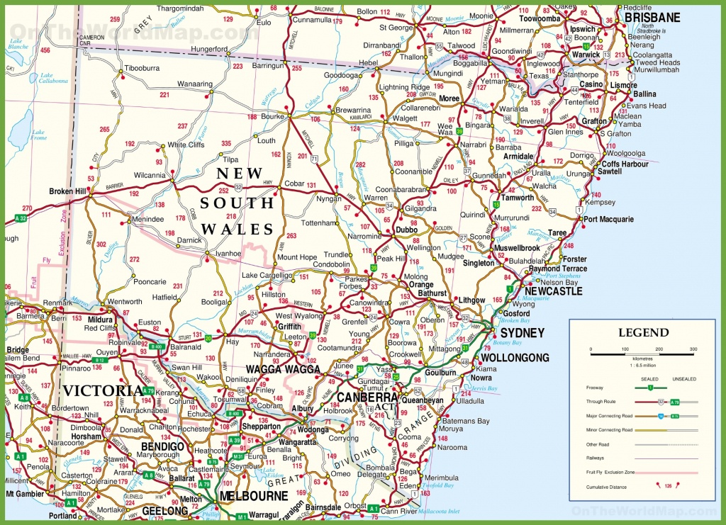 Large Detailed Map Of New South Wales With Cities And Towns - Printable Map Of Newcastle Nsw
