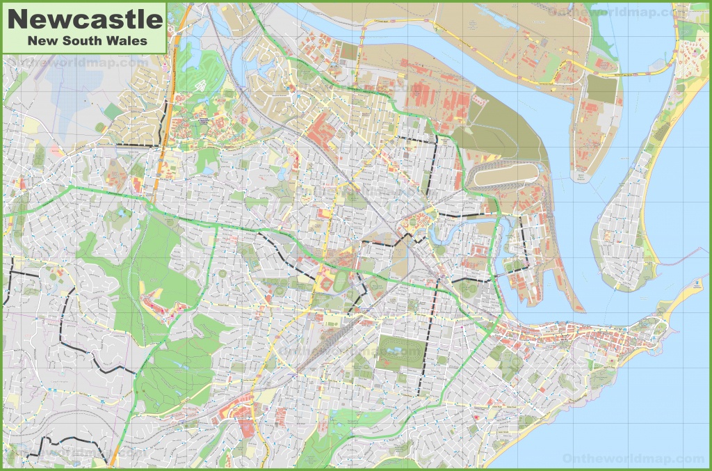 Large Detailed Map Of Newcastle - Printable Map Of Newcastle Nsw