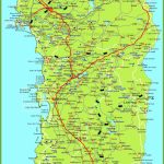 Large Detailed Map Of Sardinia With Cities, Towns And Roads   Printable Map Of Sardinia