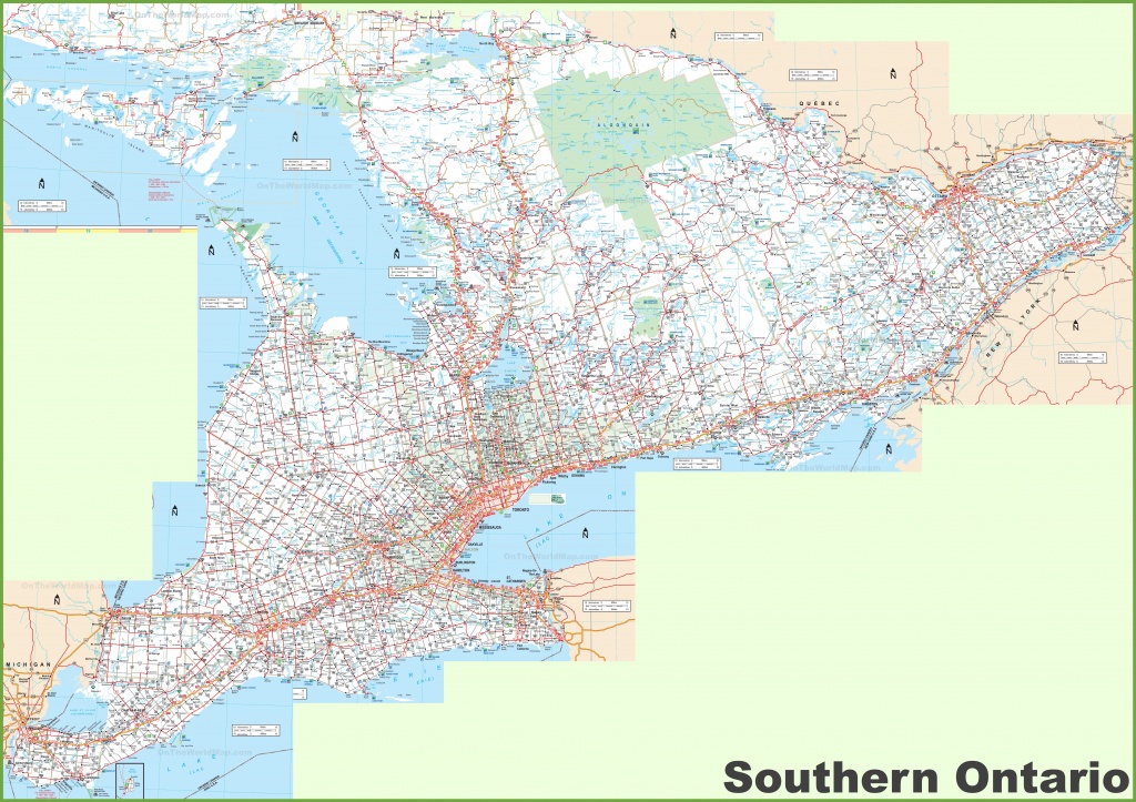 Large Detailed Map Of Southern Ontario - Free Printable Map Of Ontario