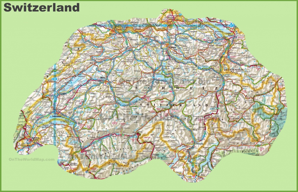 Large Detailed Map Of Switzerland With Cities And Towns - Printable Map Of Switzerland