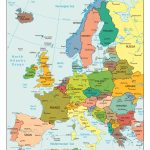 Large Detailed Political Map Of Europe With All Capitals And Major   Europe Map With Cities Printable