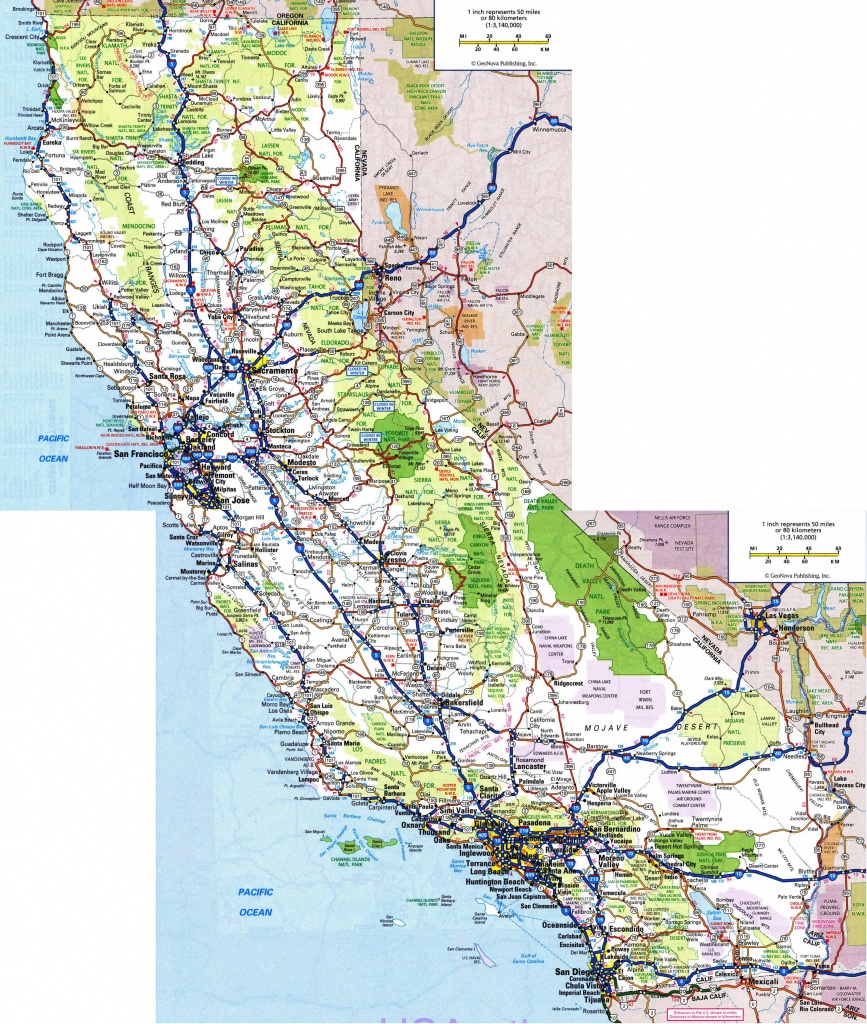 Large Detailed Road And Highways Map Of California State With All - California Map With All Cities