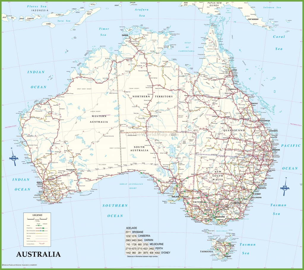 Large Detailed Road Map Of Australia Queensland 8 - World Wide Maps - Queensland Road Maps Printable