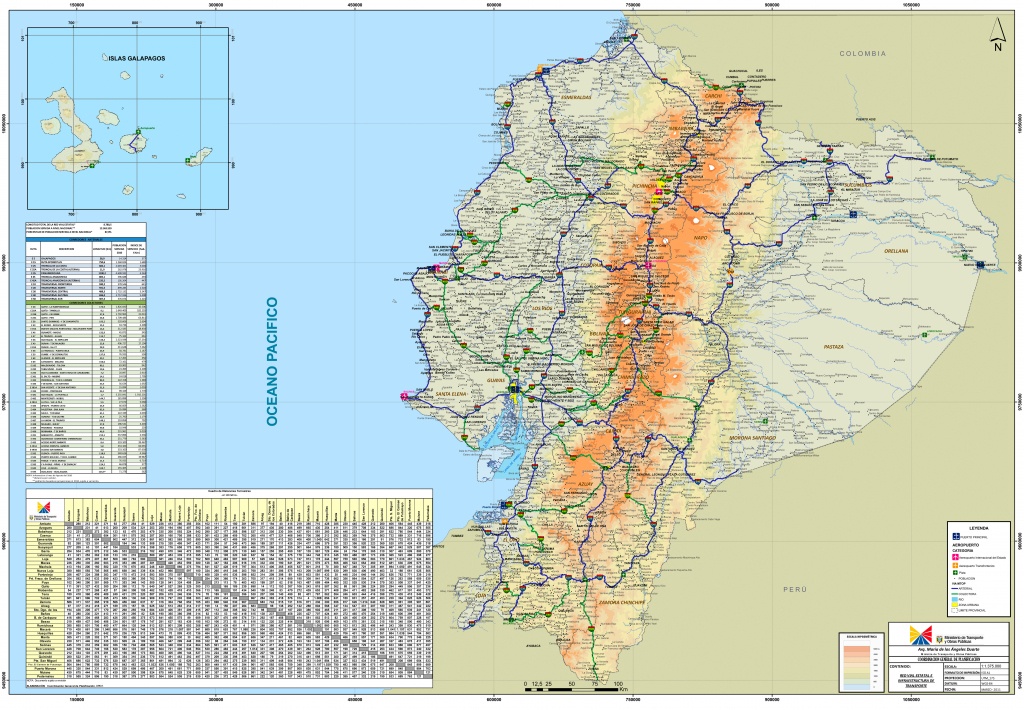 Large Detailed Road Map Of Ecuador - Printable Map Of Ecuador