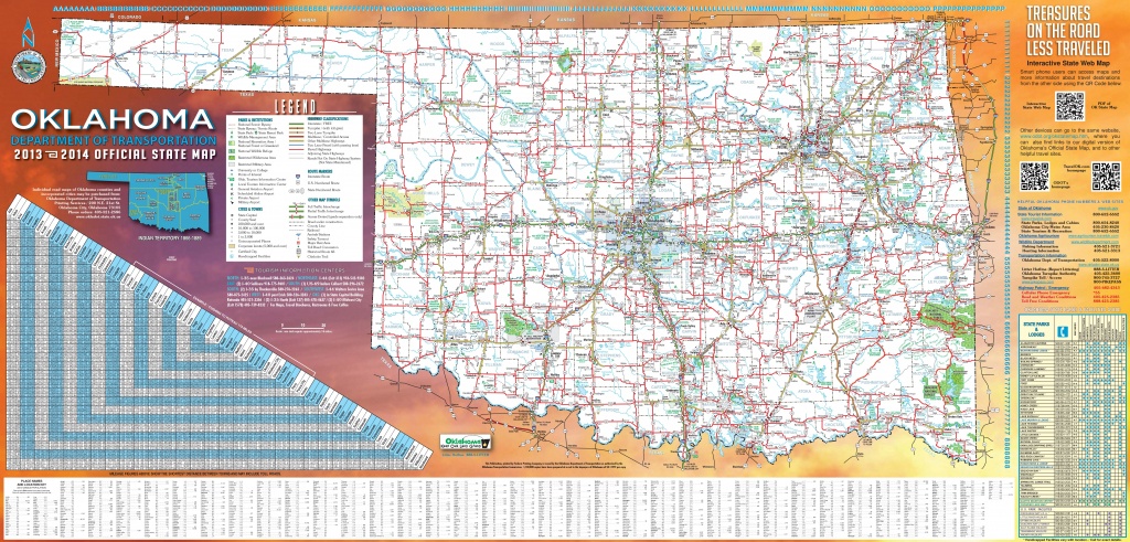 Large Detailed Road Map Of Oklahoma - Printable Map Of Oklahoma