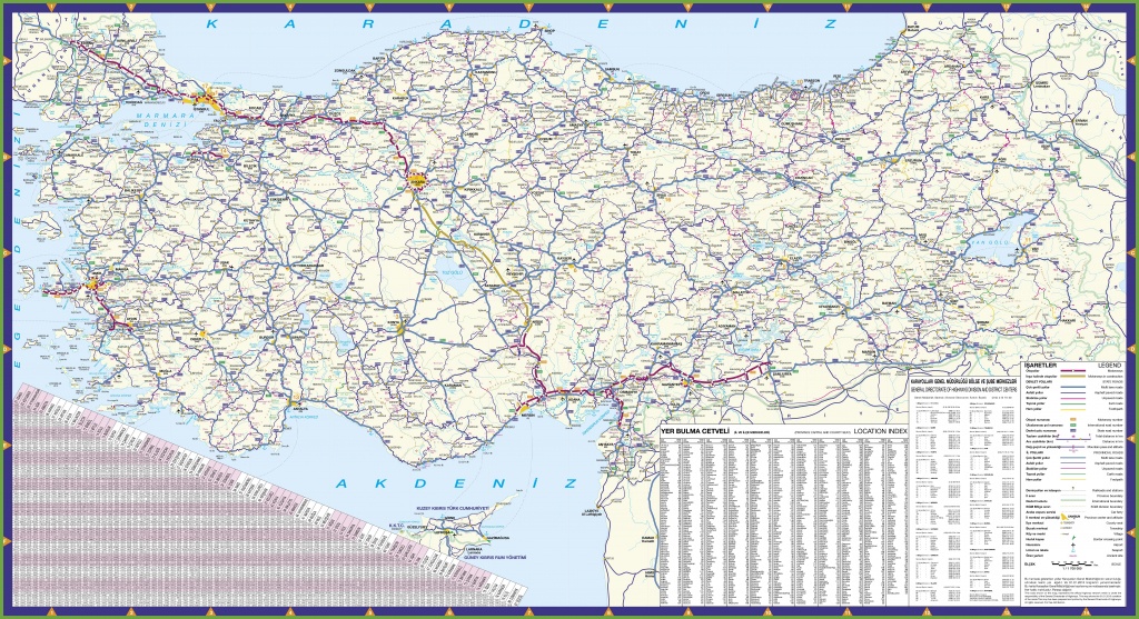 Large Detailed Road Map Of Turkey - Printable Map Of Turkey