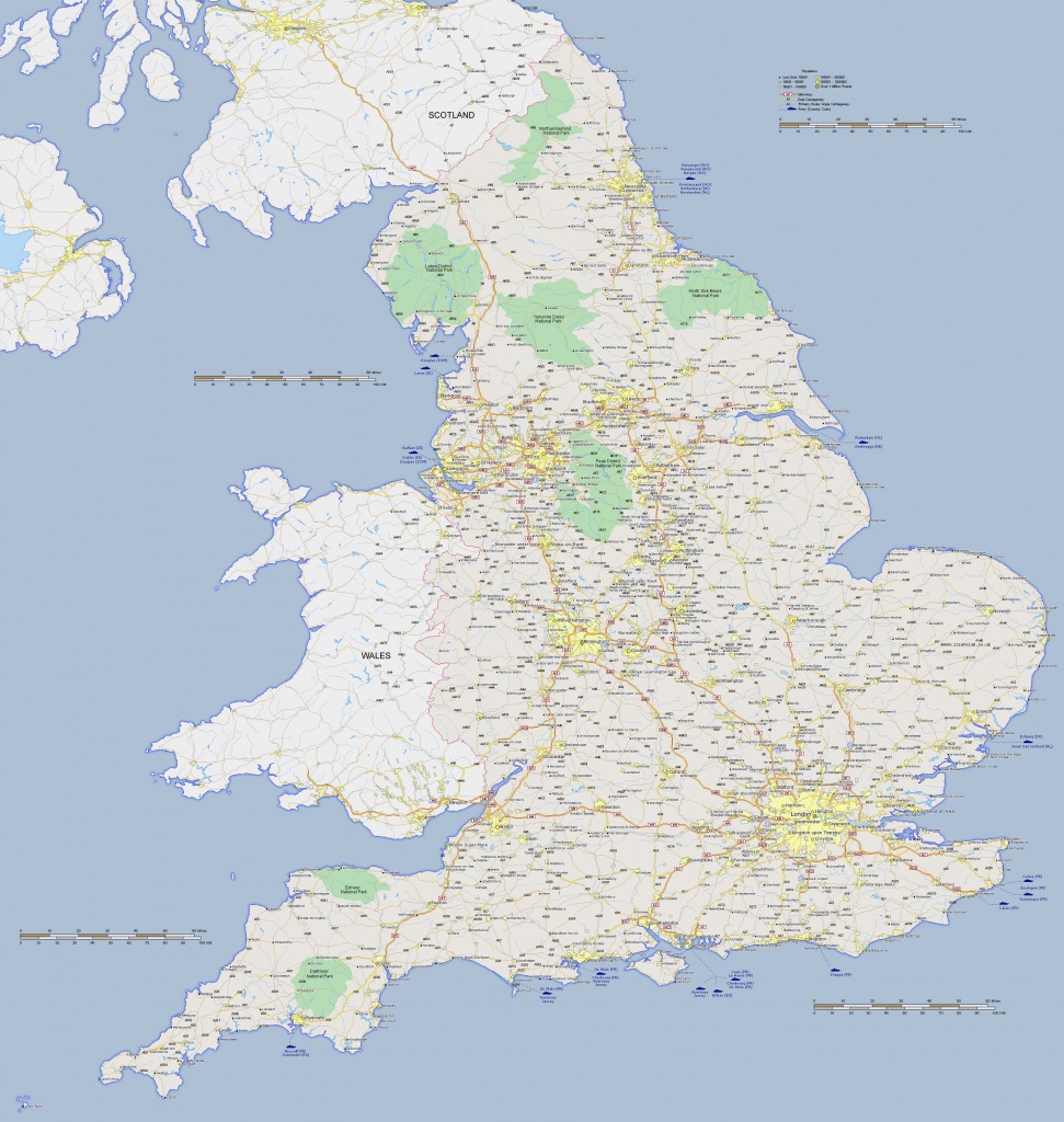 Large Detailed Road Map Of United Kingdom With Cities | Vidiani - Printable Road Maps Uk