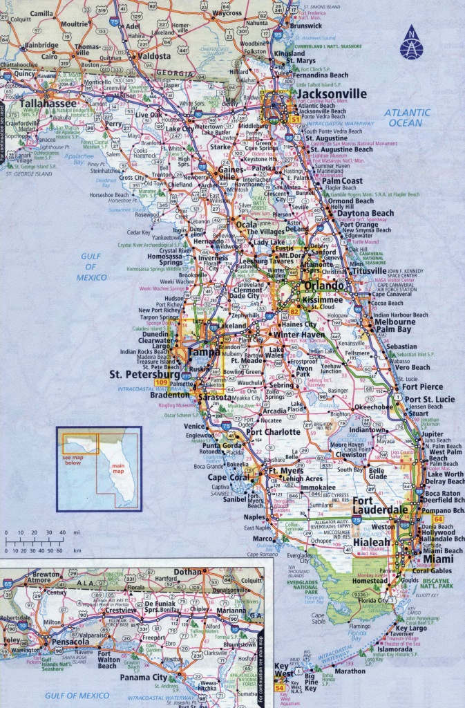Large Detailed Roads And Highways Map Of Florida State With All - Detailed Road Map Of Florida