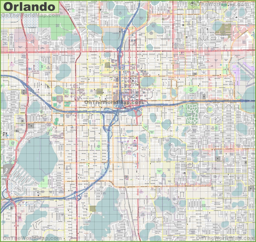 Large Detailed Street Map Of Orlando - Map Of Orlando Florida Area