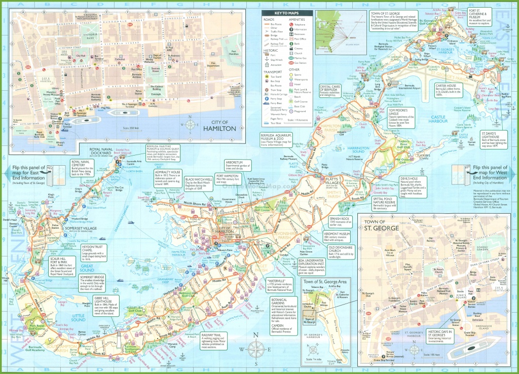 Large Detailed Tourist Map Of Bermuda - Printable Map Of Bermuda