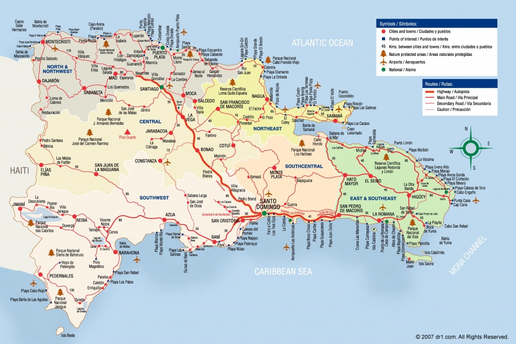 Large Detailed Tourist Map Of Dominican Republic - Free Printable Map Of Dominican Republic