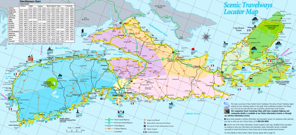 Large Detailed Tourist Map Of Nova Scotia - Printable Map Of Nova Scotia