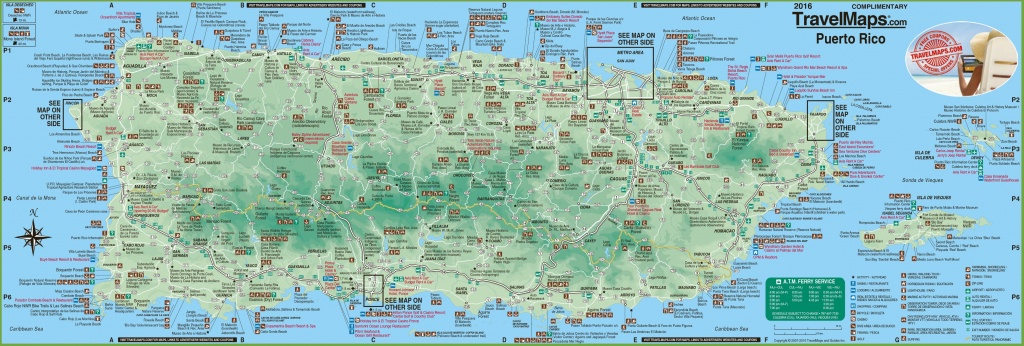 Large Detailed Tourist Map Of Puerto Rico With Cities And Towns - Free Printable Map Of Puerto Rico