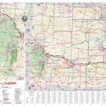 Large Detailed Tourist Map Of South Dakota With Cities, Towns And   Printable Map Of South Dakota