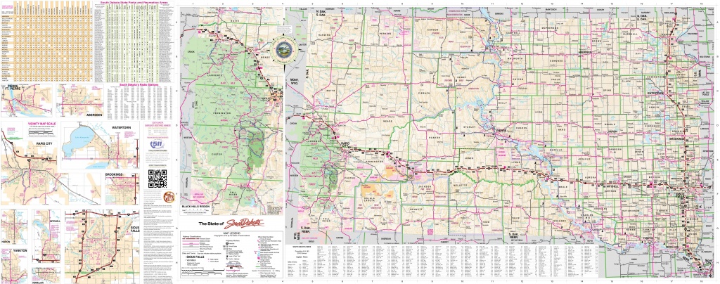 Large Detailed Tourist Map Of South Dakota With Cities, Towns And - Printable Map Of South Dakota