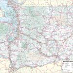 Large Detailed Tourist Map Of Washington With Cities And Towns   Washington State Road Map Printable