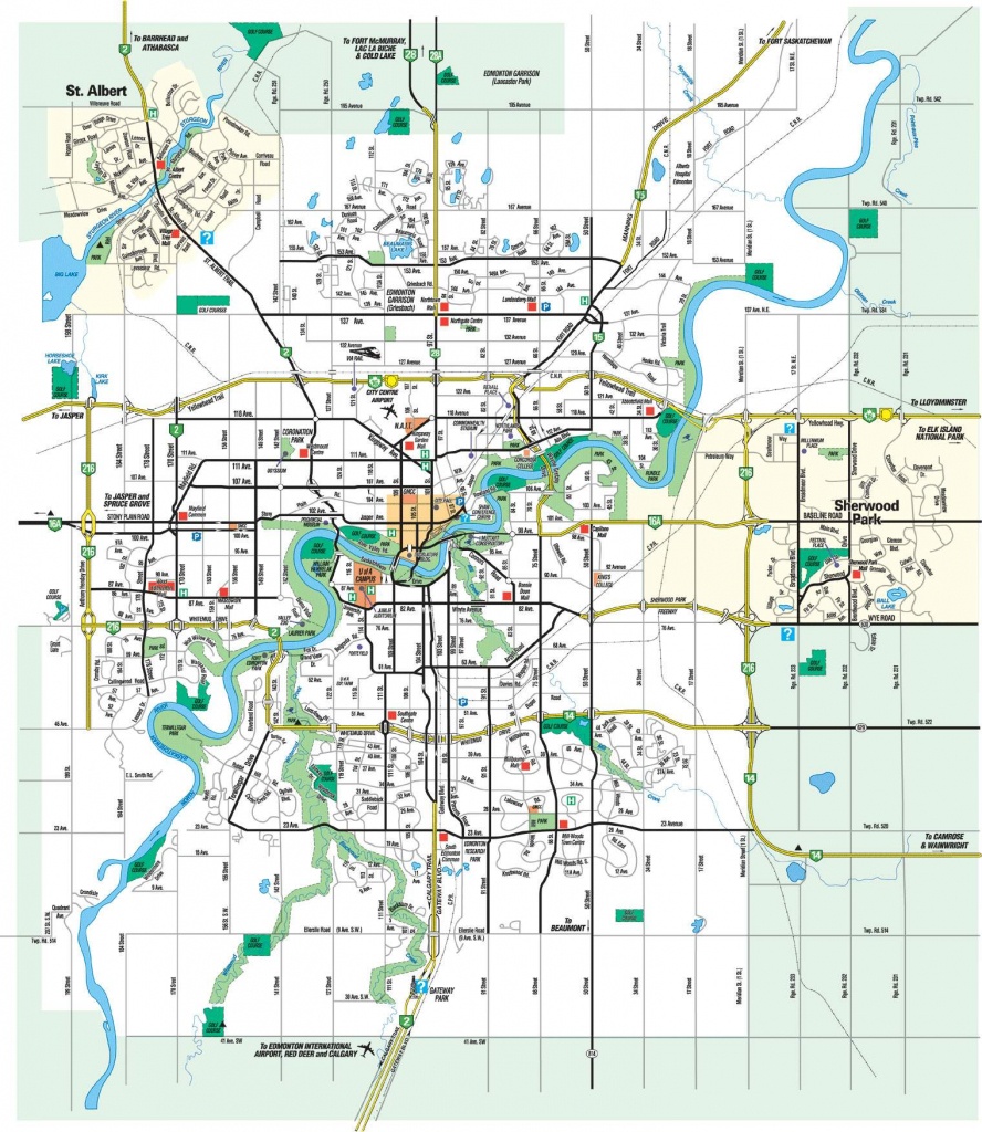 Large Edmonton Maps For Free Download And Print | High-Resolution - Printable Map Of Edmonton