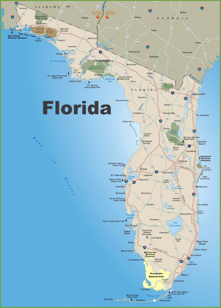 Large Florida Maps For Free Download And Print | High-Resolution And - Map Of Florida Beaches Gulf Side