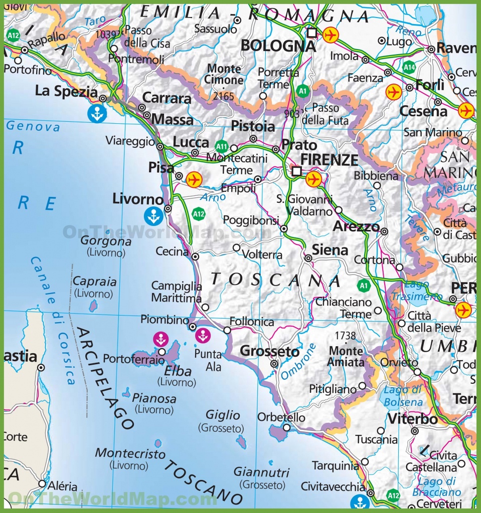 Large Map Of Tuscany - Printable Map Of Tuscany