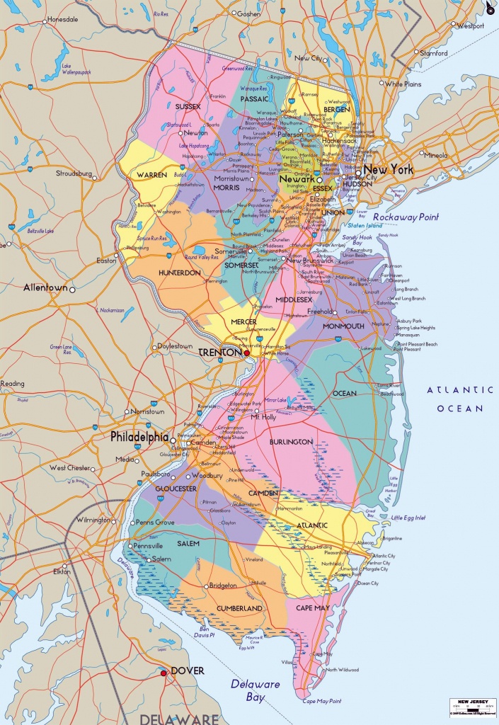 Large New Jersey State Maps For Free Download And Print | High - Printable Map Of New Jersey