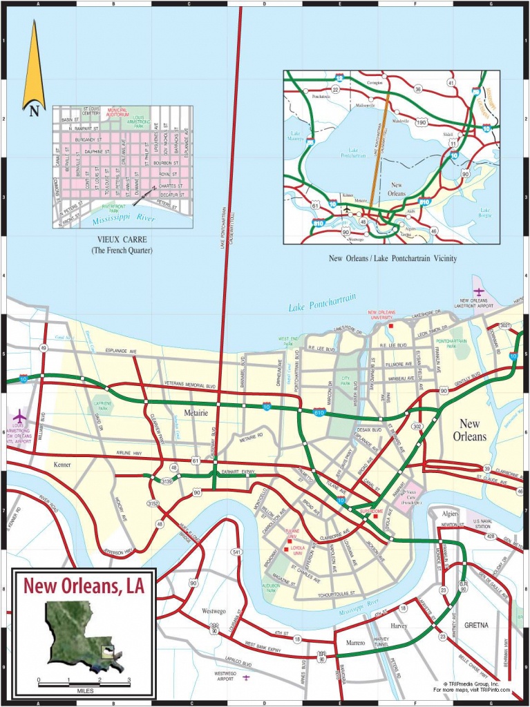 Large New Orleans Maps For Free Download And Print | High-Resolution - Printable Walking Map Of New Orleans
