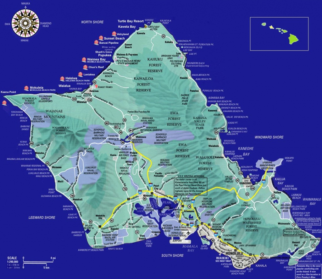 Large Oahu Island Maps For Free Download And Print | High-Resolution - Printable Map Of Oahu Attractions