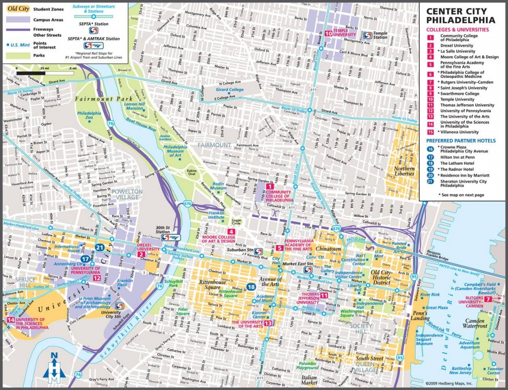 Large Philadelphia Maps For Free Download And Print | High - Map Of Old City Philadelphia Printable