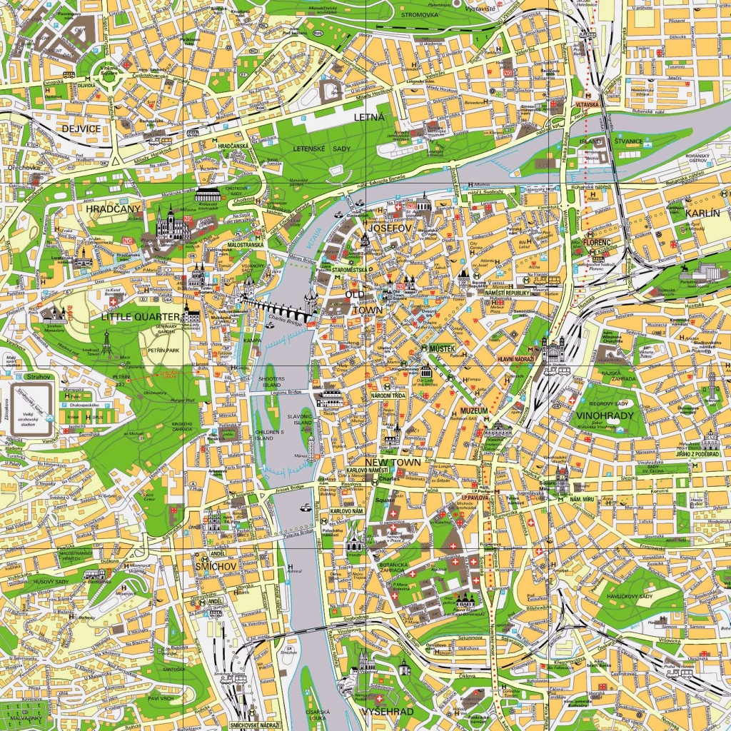 Large Prague Maps For Free Download And Print | High-Resolution And - Prague City Map Printable