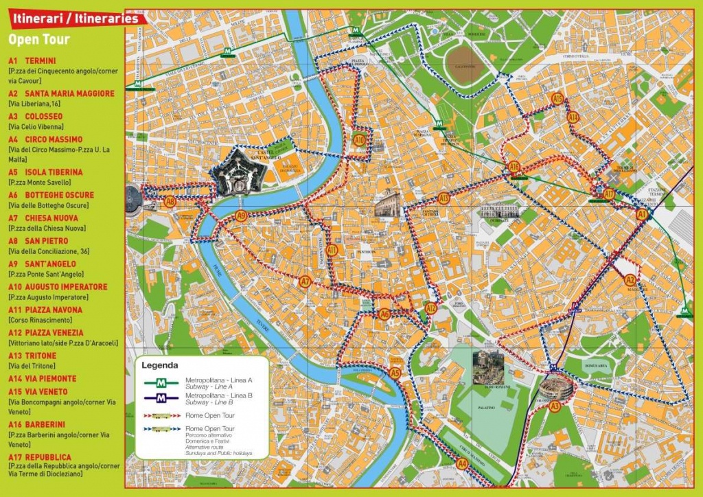 Large Detailed Street Map Of Rome City Center Rome City Center 