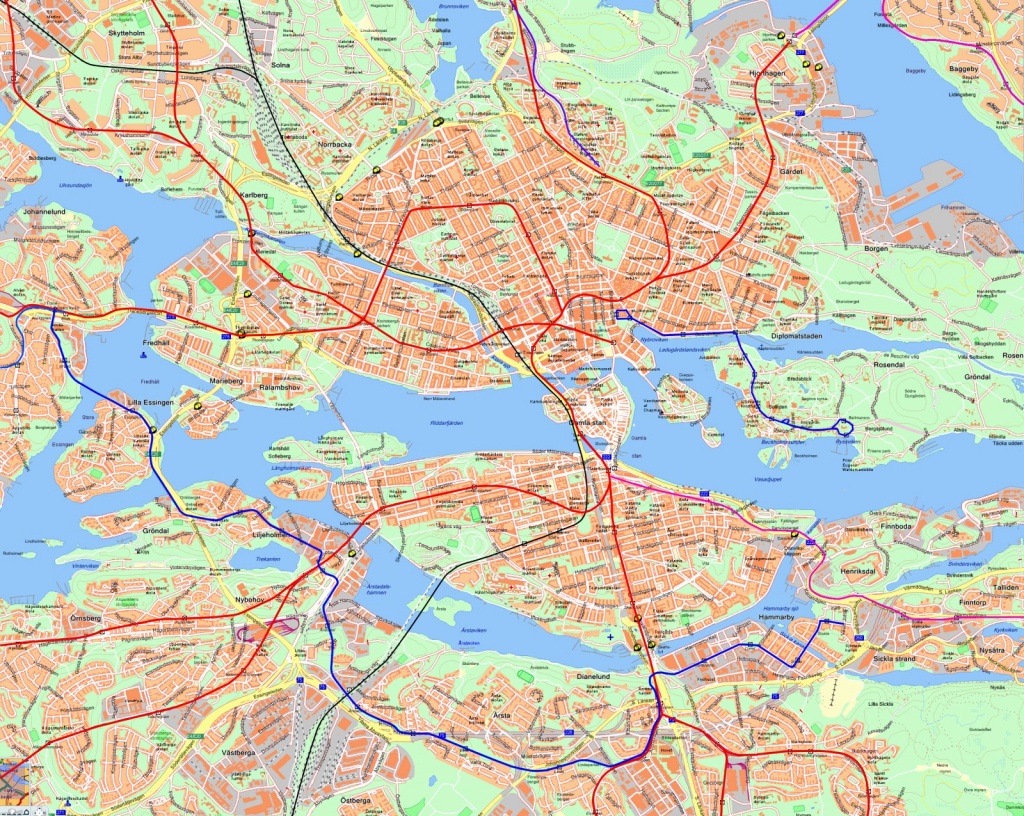 Large Stockholm Maps For Free Download And Print | High-Resolution - Printable Map Of Stockholm