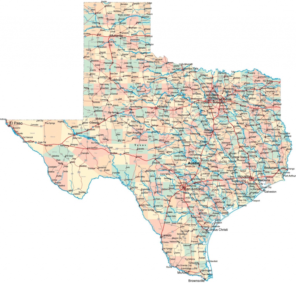Large Texas Maps For Free Download And Print | High-Resolution And - Road Map Of Texas Cities And Towns