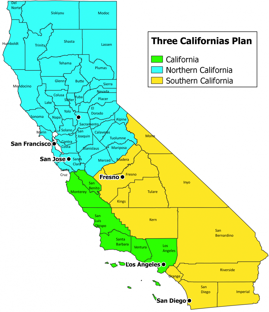 Larry J. Sabato&amp;#039;s Crystal Ball » California Dreamin&amp;#039;: Carving The - Three State California Map
