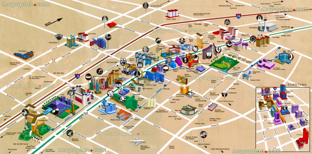 Las Vegas Maps - Top Tourist Attractions - Free, Printable City - Printable Map Of Las Vegas Strip