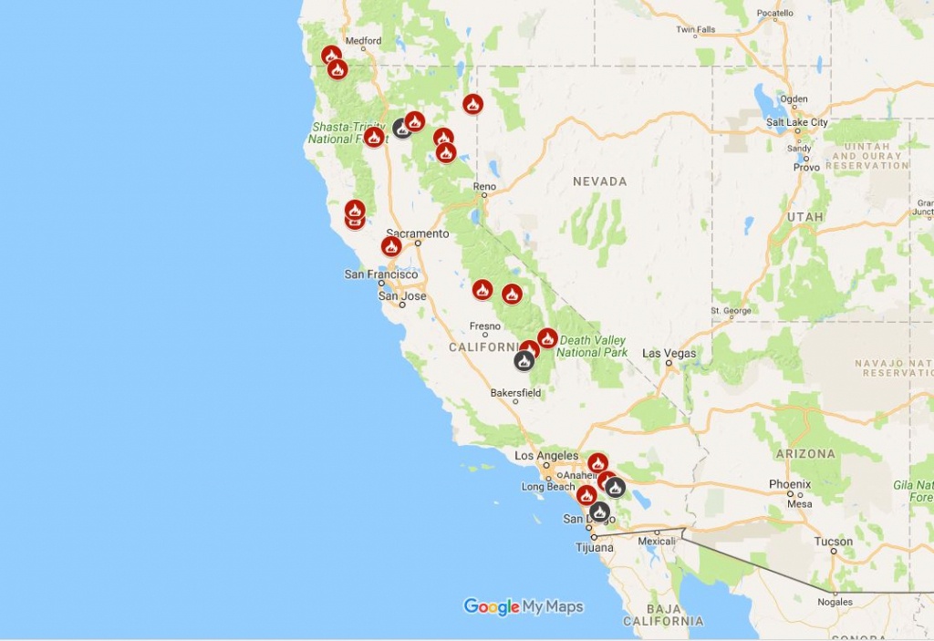 Latest Fire Maps: Wildfires Burning In Northern California – Chico - California Wildfire Map