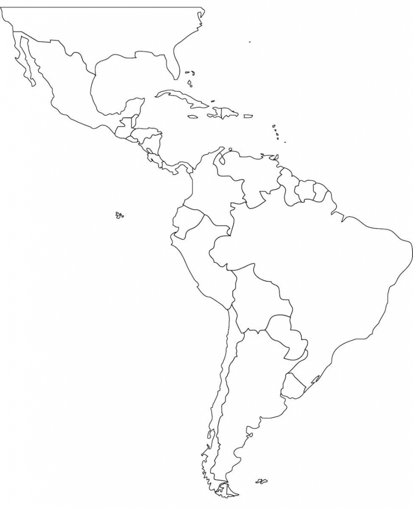 Latin America Printable Blank Map South Brazil At New Of | Teach - Printable Map Of Central And South America