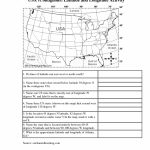 Latitude And Longitude Elementary Worksheets | Usa  Contiguous    Us Map With Latitude And Longitude Printable