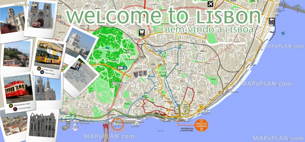 Lisbon Maps - Top Tourist Attractions - Free, Printable City Street Map - Lisbon Tourist Map Printable
