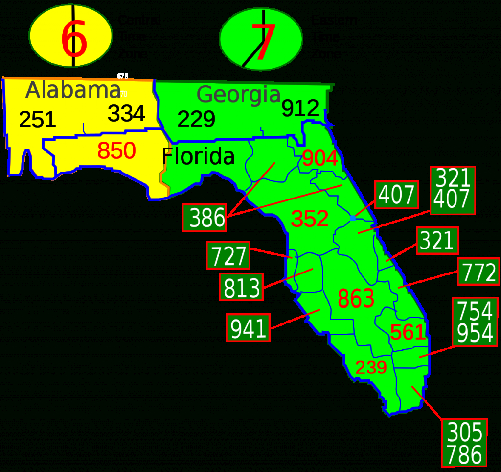 List Of Florida Area Codes - Wikipedia - South Florida County Map