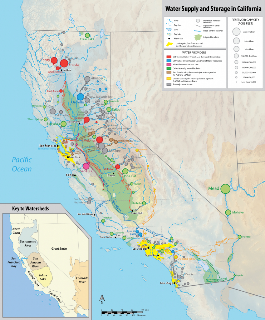 List Of Largest Reservoirs Of California - Wikipedia - California Reservoirs Map